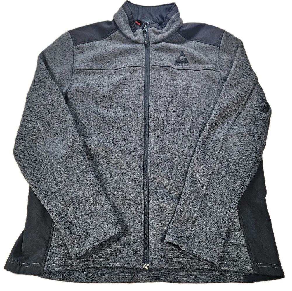 GERRY Coat Size XL Men’s Fleece Lined Jacket, Zip Pockets Mock Neck Gray